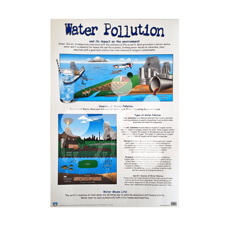 Water Pollution Wall Chart for Classrooms