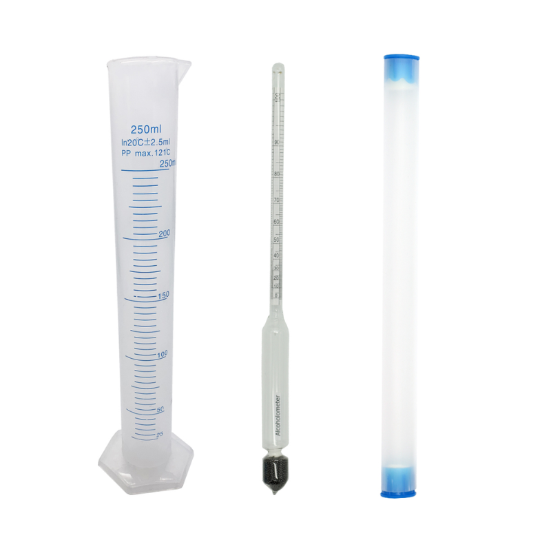 0-100 alchol Hydrometer and 250ml cylinder