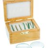 Glass Lenses Set of Six in Wooden Case