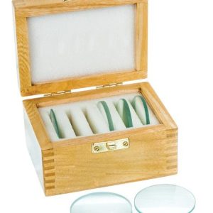 Glass Lenses Set of Six in Wooden Case